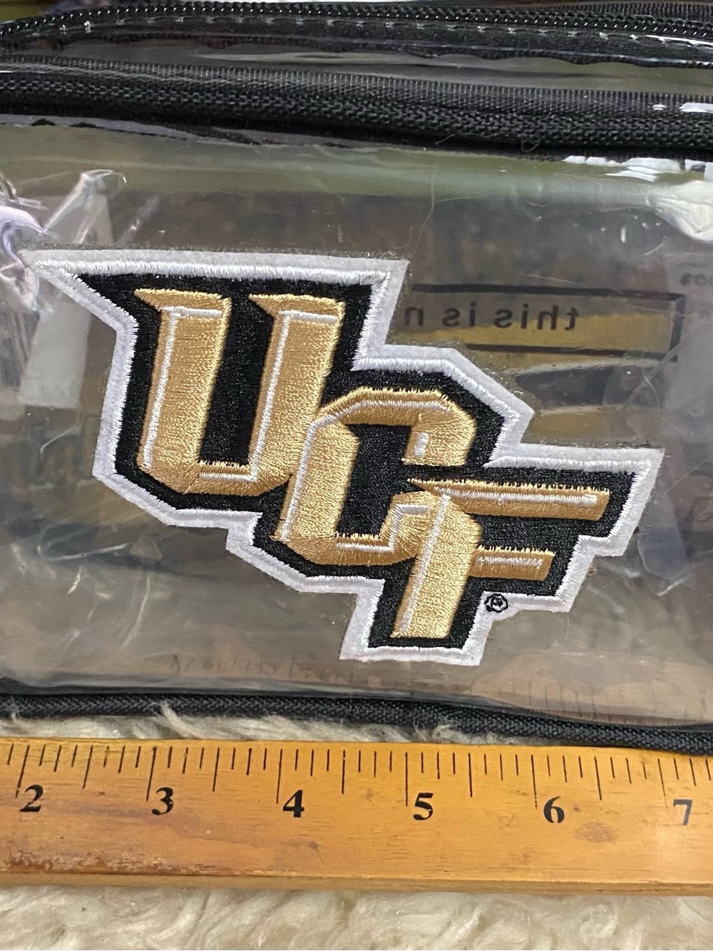 UCF Stadium NWT Clear Crossbody Bag with Gold UCF Logo and Black Trim - Picture 4 of 6